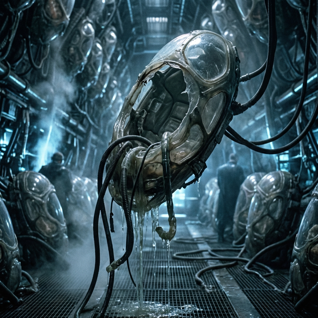 a cocoon that supported a human from the movie the matrix